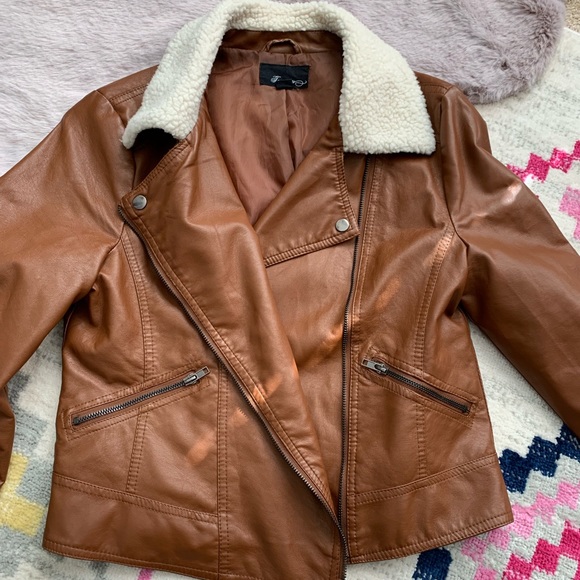 Forever 21 Jackets & Blazers - Faux brown leather jacket